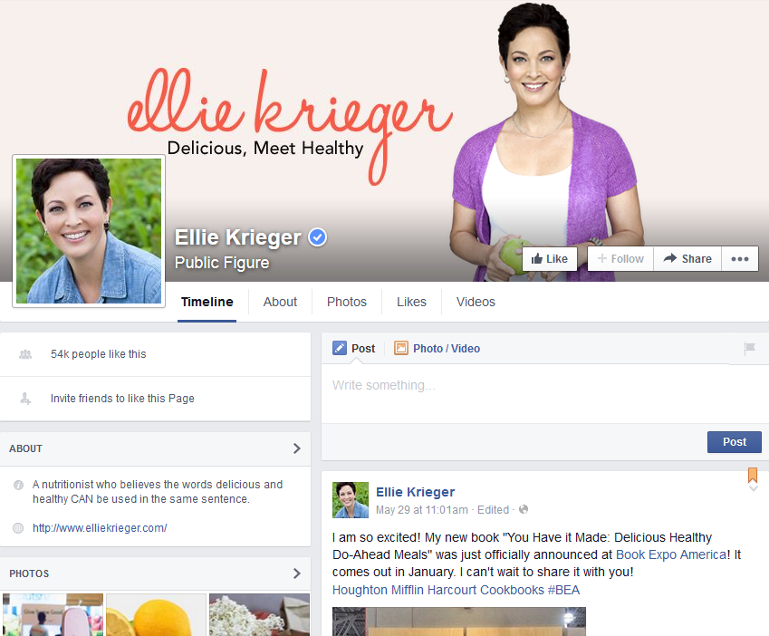 Ellie Krieger Facebook Page