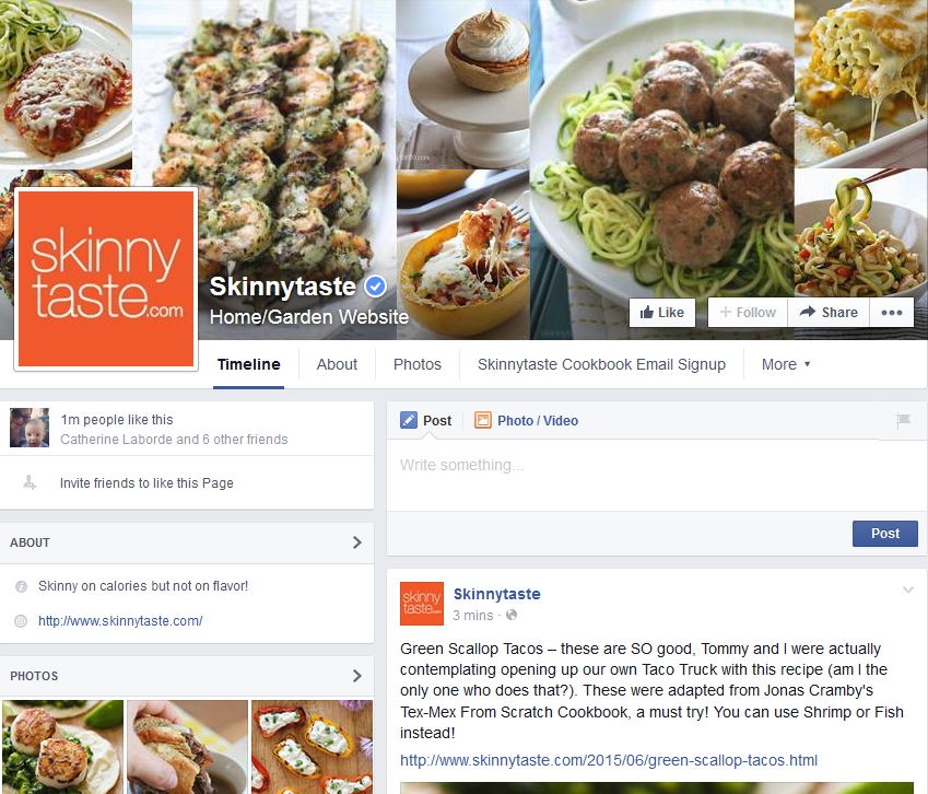Skinny Taste Facebook Page