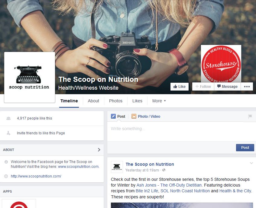 The Scoop on Nutrition Facebook Page
