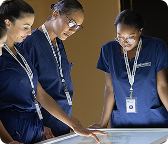 Nursing students in lab