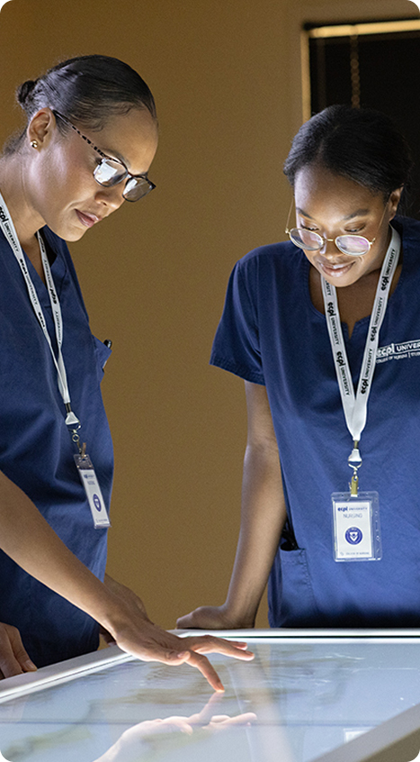 Nursing students in lab