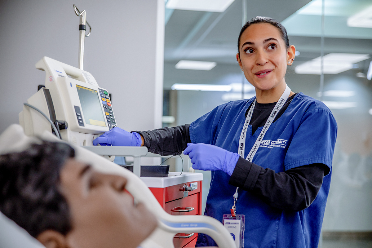 Nursing student smiling