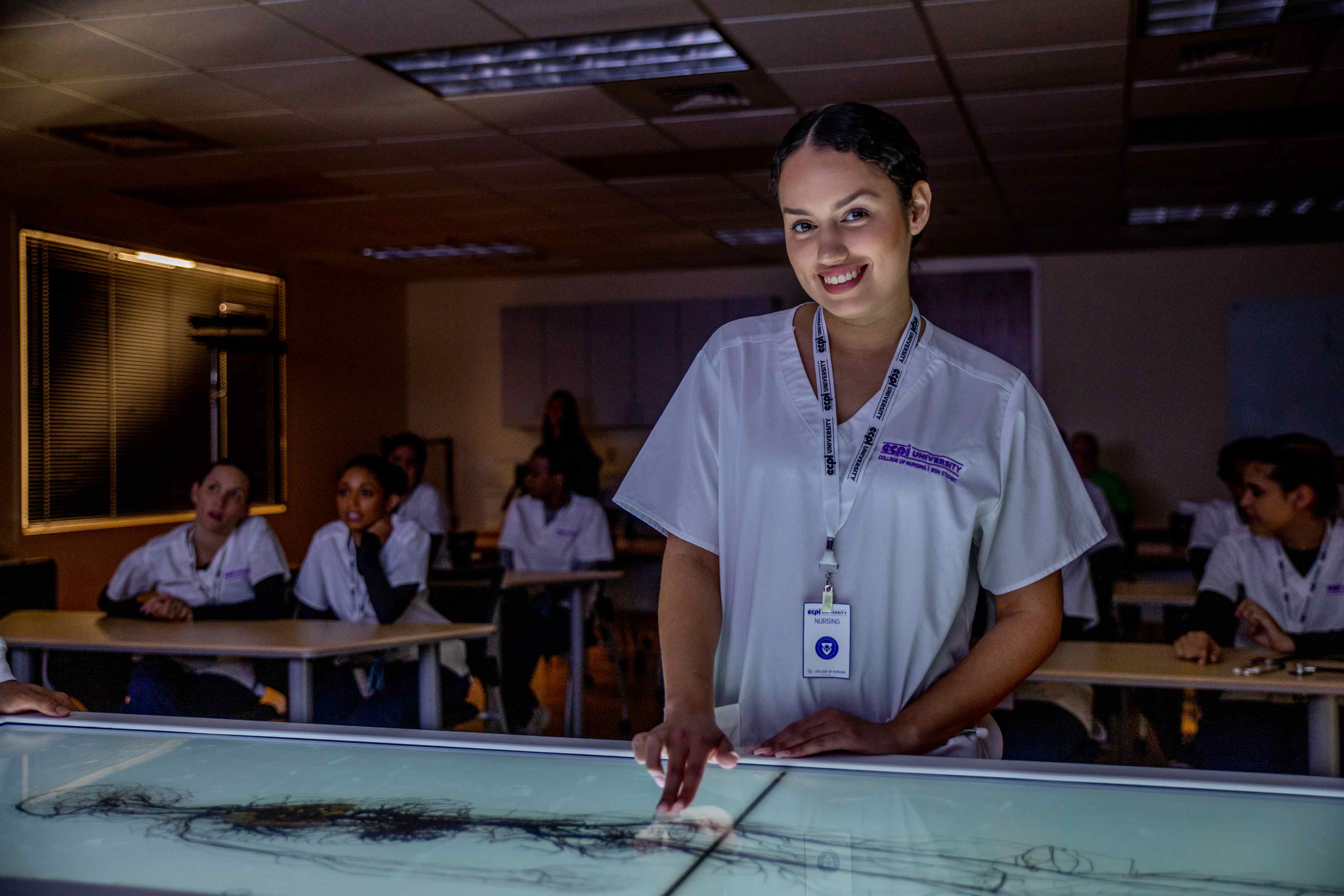 Nursing student in lab