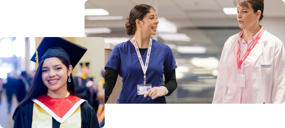 Nursing graduate celebrating