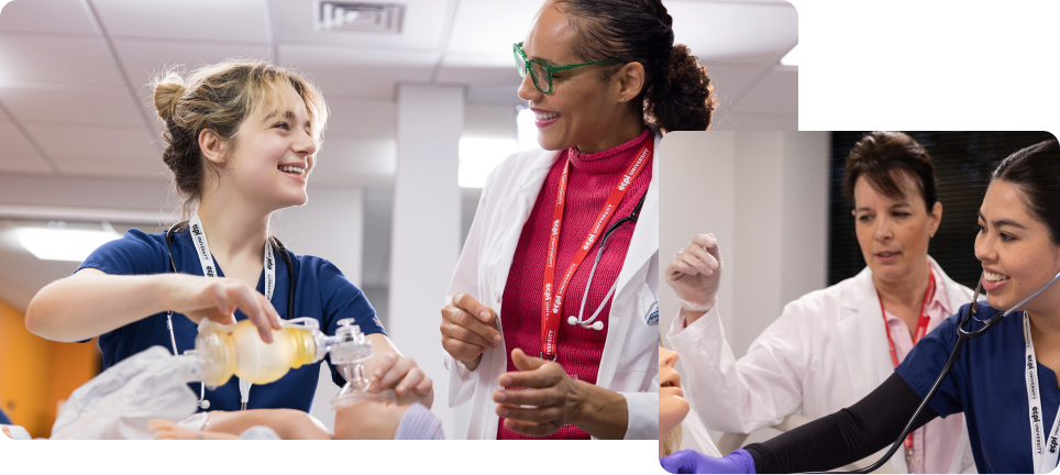 Nursing students in clinical lab