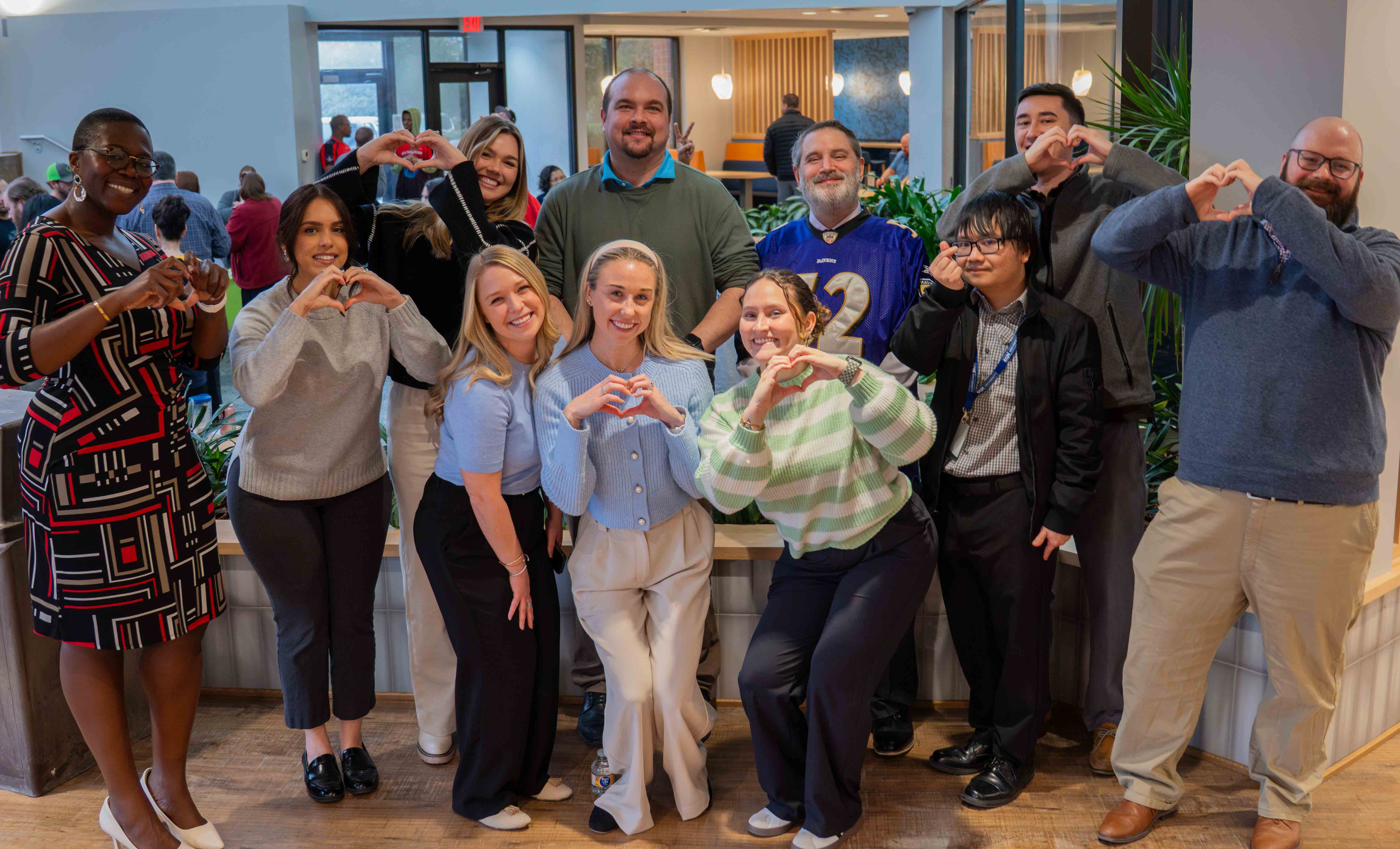 A group of ECPI University staff at a wellness event.