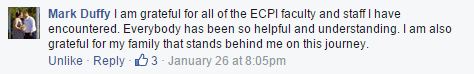 Mark Duffy Facebook Review of ECPI University