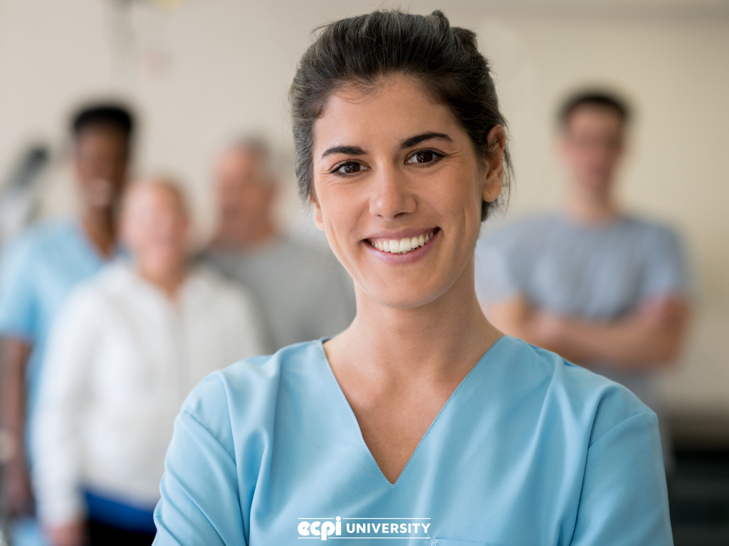 Female medical assistant smiling