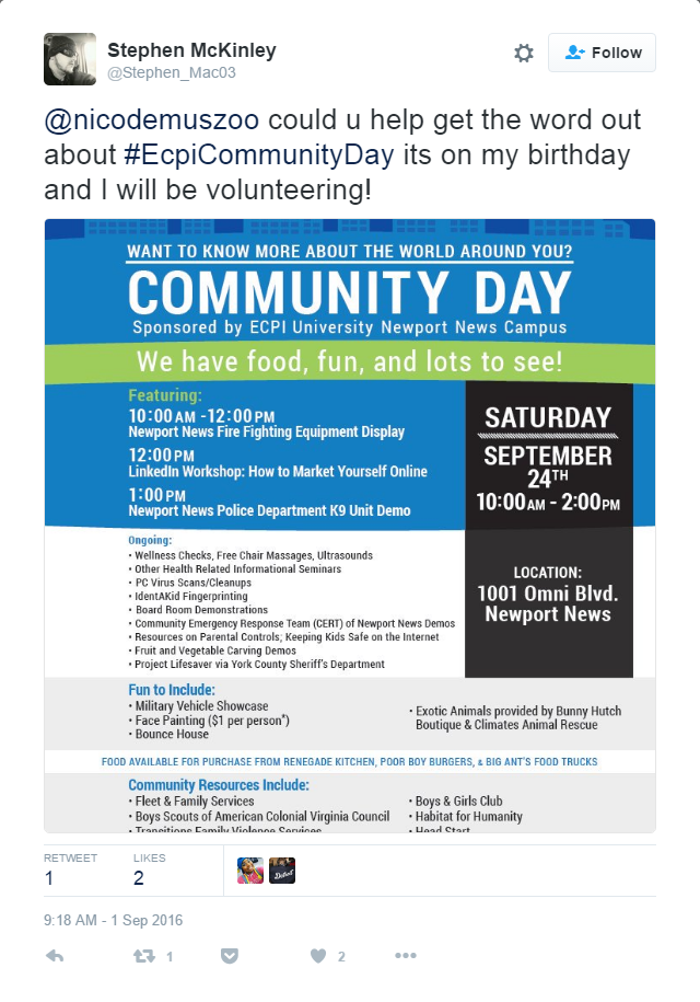 ECPI UniversityÃ¢â¬â¢s Newport News Campus Celebrates Community Day